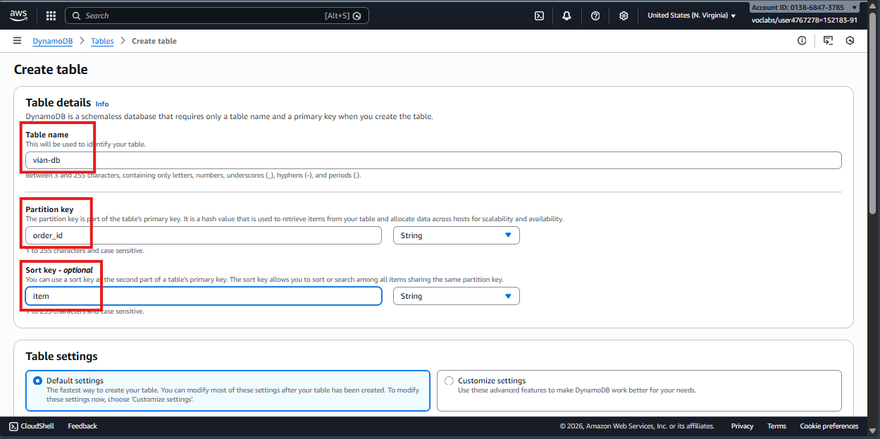 DynamoDB Setup